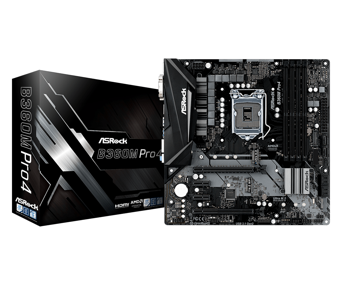 Материнская плата asrock b360m pro4 подключение